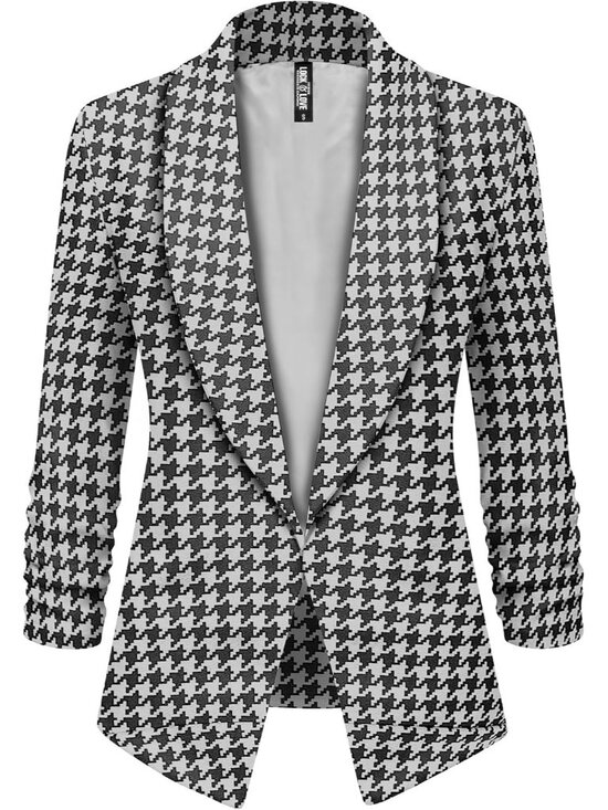 Jewelry - Women 3/4 Sleeve Blazer Open Front Cardigan Jacket Work Office Blazer